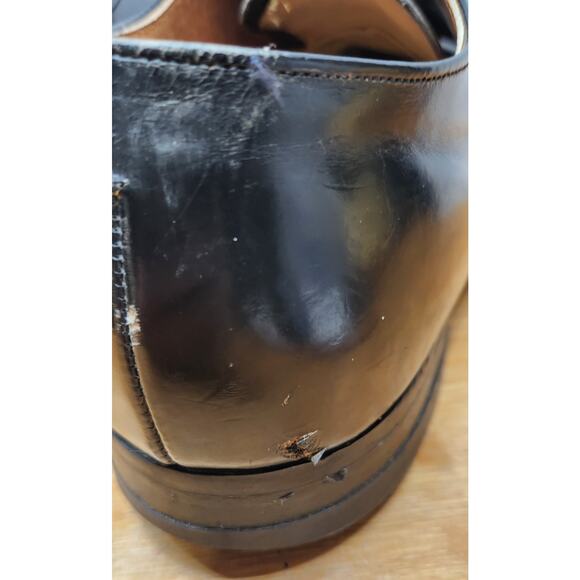 VTG Walker Shoe Co Black Leather Derby Dress Shoes Mens 8.5 XW USA 1988 main image 12